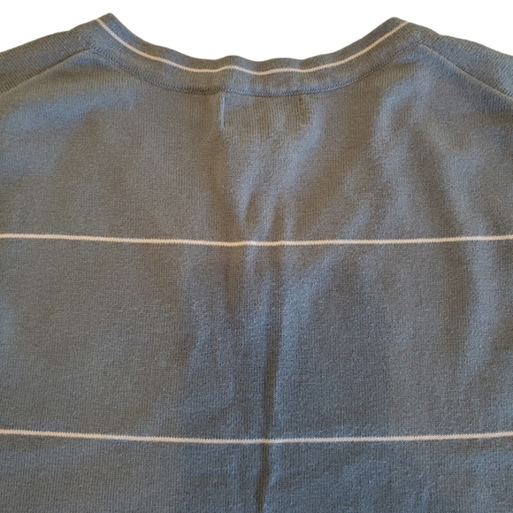Banana Republic Men's Sweater V-Neck Lightweight 100% Cotton Blue Stripe XL - Picture 6 of 10